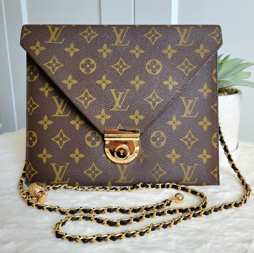 💕LOUIS VUITTON ENVELOPE Vintage Clutch/ Crossbody Monogram